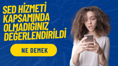 SED Hizmeti Kapsamında Olmadığınız Değerlendirildi Ne Demek